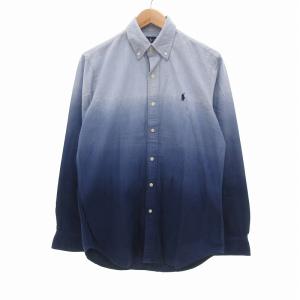 タグ付き CLASSIC FIT オックスフォードシャツ ボタンダウン 長袖 ロゴ刺繍 S グラデーション