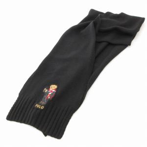 マフラー ニット ポロベアワッペン F ブラック /UO