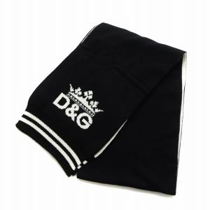 マフラー ストール ロゴ カシミヤ 黒 ブラック /MQ