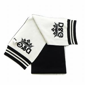 DOLCE&GABBANA マフラー ストール ロゴ カシミヤ 黒 ブラック /MQ