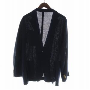 MACKINTOSH LONDON テーラードジャケット シングル 長袖 金ボタン 麻 リネン 38 M 紺 ネイビー /MQ
