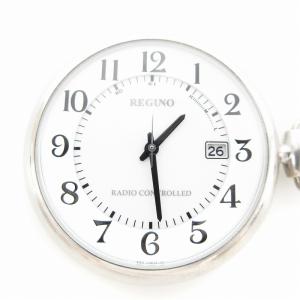 CITIZEN レグノ 懐中時計 電波ソーラー アナログ カレンダー付き ステンレス 銀色 H415-R005111 /UO