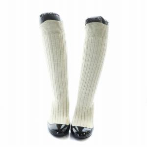 CHANEL パンプス ソックス ドッキング ココマーク 38.5