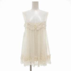 ビスチェ キャミソール シフォンジョーゼット シルク レース 38 オフホワイト /UO