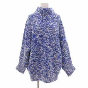 22AW スポンジムリネ ハイネックプルオーバー ニット セーター 長袖 F ブルー系 /UO