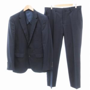 shiny fit セットアップ スーツ テーラードジャケット 背抜き シングル パンツ 50 XL 紺