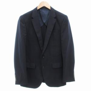 nano universe shiny fit セットアップ スーツ テーラードジャケット 背抜き シングル パンツ 50 XL 紺