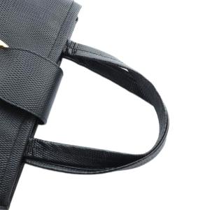 Salvatore Ferragamo ヴァラ ハンドバッグ ミニトート ロゴ ゴールド金具 レザー 黒 ブラック AQ-21 8252 /MQ