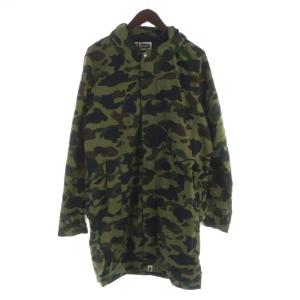 1ST CAMO HOODIE COAT ファーストカモ フーディ ロゴ モッズコート 長袖 ロング 迷彩柄