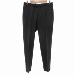ウール リネン混 スリム トラウザーズ パンツ 46 ダークグレー /UO