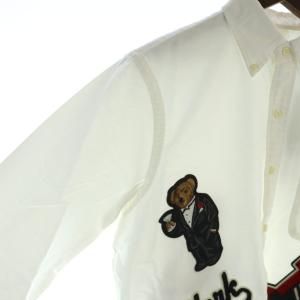 RALPH LAUREN カスタム オックスフォードシャツ ポロベア S ホワイト