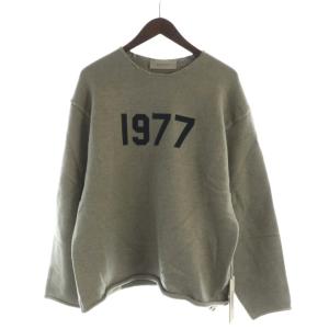 1977 RAW EDGE CREW KNIT ニット セーター タグ付き 長袖 ロゴ XS グレー AA