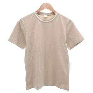 美品 Tシャツ カットソー クルーネック 無地 半袖 ベージュ /AE