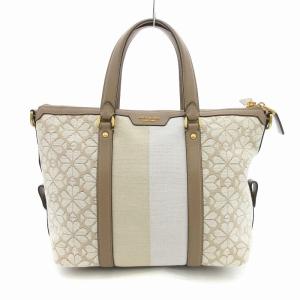 スペード フラワー ジャカード ストライプ フェイ ミディアム サッチェルバッグ ショルダー 2WAY