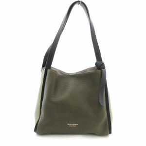 美品 ノット カラーブロック ラージ トートバッグ グリーン ブラック /UO