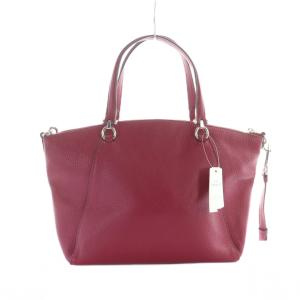 COACH タグ付き ハンドバッグ ショルダー 2WAY ロゴ レザー ピンク 赤 レッド F80268 /MQ
