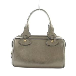 MORABITO ハンドバッグ ミニボストン ロゴ メタリック レザー シャンパンゴールド色 /MQ