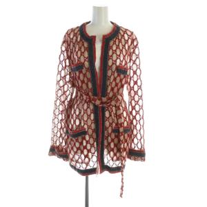 GG レース ノーカラージャケット 38 レッド 512931