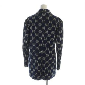 GUCCI 18AW テーラードジャケット GGジャカード 44 ネイビー