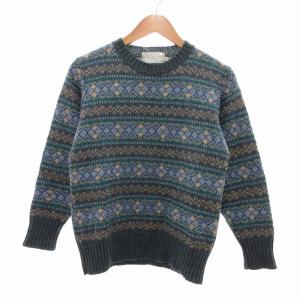 ヴィンテージ セーター ニット ウール フェアアイル柄 グリーン系 /UO