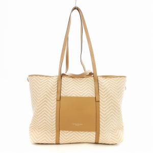 トートバッグ ヘリンボーン ダブルレザーハンドル ベージュ系 /UO
