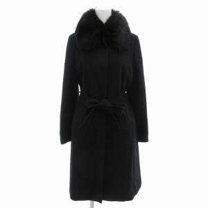 コート フロントフライ フォックスファー カシミヤ ミドル ハーフ丈 7 黒 ブラック /AE