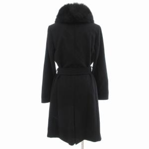 INED コート フロントフライ フォックスファー カシミヤ ミドル ハーフ丈 7 黒 ブラック /AE
