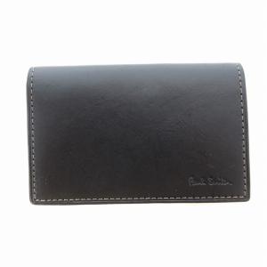 カードケース 名刺入れ ベジタンストライプトリム レザー 黒 ブラック /AE