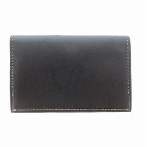 PAUL SMITH カードケース 名刺入れ ベジタンストライプトリム レザー 黒 ブラック /AE