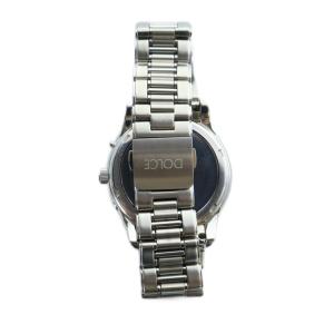 SEIKO ドルチェ 腕時計 ウォッチ ソーラー カレンダー付き デイト 黒文字盤 ロゴ シルバー色 7B22-0AE0