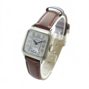 Hamilton 腕時計 スモセコ 手巻き スクエア レザーベルト ベルト社外品