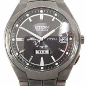 アテッサ 腕時計 アナログウォッチ 電波ソーラー エコドライブ ダークグレー H106-T010792