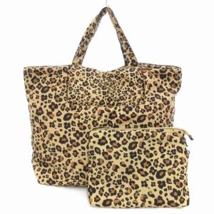 MISTO 美品 トートバッグ マザーズバッグ ポーチ付き ヒョウ柄 茶 ブラウン /AE