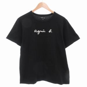 Tシャツ クルーネック ロゴ 半袖 T3 黒 ブラック /AE