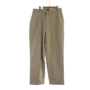 チノパンツ ワイド ノータック ジップフライ ロゴ 31 ベージュ W31L30 /MQ
