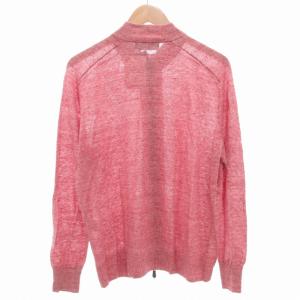 NEWYORKER タグ付き ジップアップ リネン ドライバーズニット 長袖 L 赤 レッド /AE