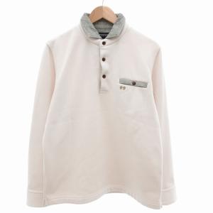 美品 ポロシャツ スウェット トレーナー L 長袖 アイボリー /AE