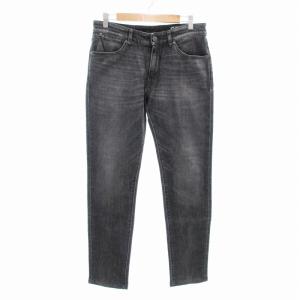 デニムパンツ ジーンズ スリムテーパード W32 黒 ブラック ダークグレー /AE