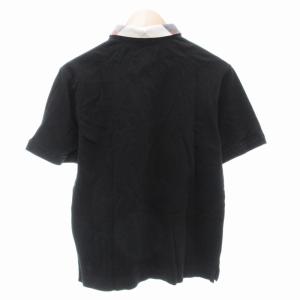 BLACK LABEL CRESTBRIDGE ポロシャツ 鹿の子 ロゴ 刺繍 半袖 L 黒 ブラック /AE