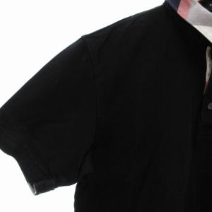 BLACK LABEL CRESTBRIDGE ポロシャツ 鹿の子 ロゴ 刺繍 半袖 L 黒 ブラック /AE