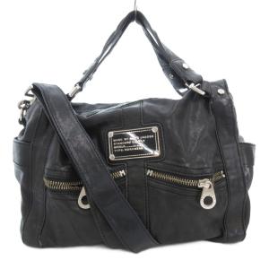 ハンドバッグ ショルダー 2WAY レザー 黒 ブラック /AE