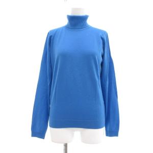 ニット セーター エクストラファインメリノウール タートルネック 長袖 M 青 /UO