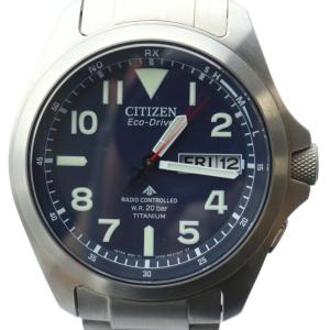 PROMASTER 腕時計 LANDシリーズ エコドライブ 電波 青文字盤 カレンダー付き