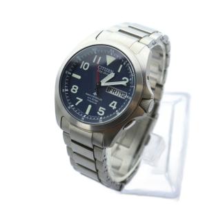CITIZEN PROMASTER 腕時計 LANDシリーズ エコドライブ 電波 青文字盤 カレンダー付き