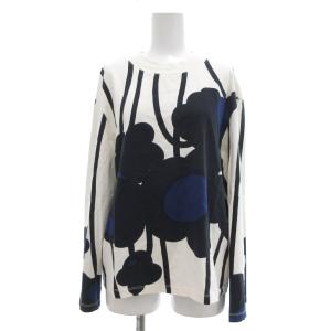 Lammet Valkea jersey top カットソー フラワープリント 長袖 XS 白系 マルチカラー