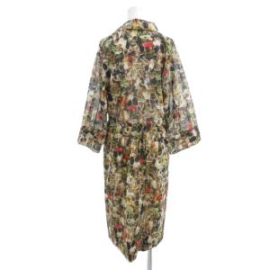 AKRIS 美品 ワンピース スキッパーカラー 転写プリント 総柄 マキシ ロング 38 マルチカラー /AE