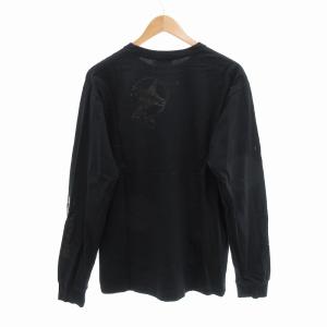 HYSTERIC GLAMOUR HYS SCRATCH リブ付Tシャツ プリント 長袖 M 黒 ブラック 02183CL08 /UO