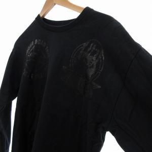 HYSTERIC GLAMOUR HYS SCRATCH リブ付Tシャツ プリント 長袖 M 黒 ブラック 02183CL08 /UO