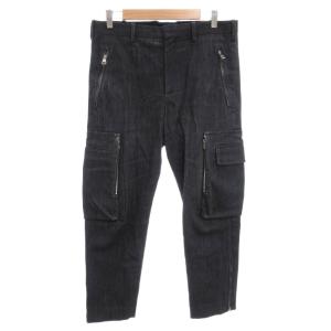 カーゴパンツ デニム ジーンズ スリムテーパード 48 黒 ブラック /AE