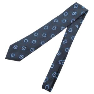 DRAKE'S Michael J. Drake 美品 ネクタイ 絹 シルク 小紋柄 ダークグレー系 /UO